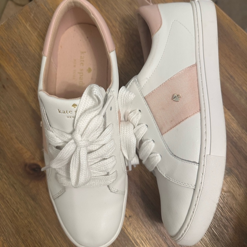 Kate Spade White and Light Pink Sneakers